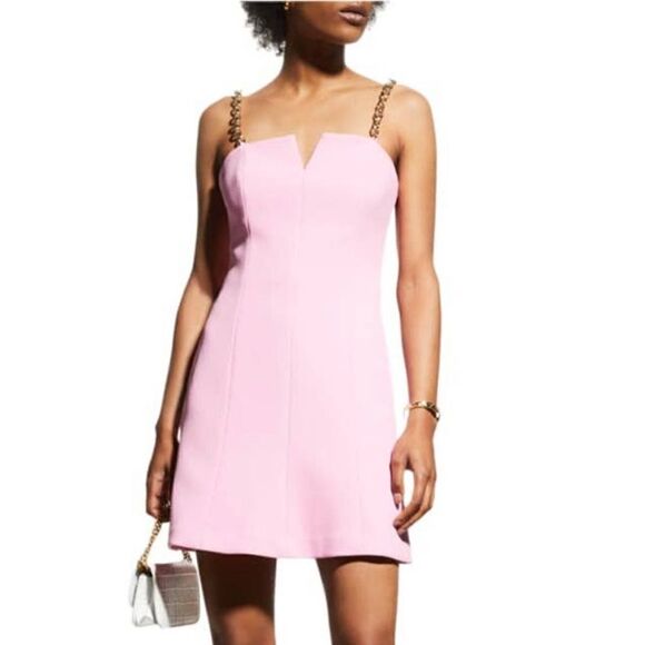 NWT Rebecca Vallance Pierson Chain-Strap Mini Dress Sleeveless Pink Size 4 $580 - Picture 2 of 8